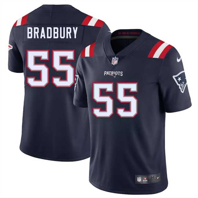 Men & Women & Youth New England Patriots #55 Garrett Bradbury Navy 2025 Vapor Limited Stitched Jersey